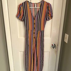 Xhilaration striped one piece pantsuit
